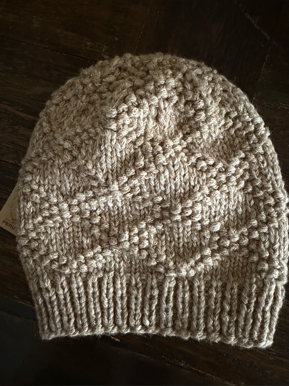 Fair-Trade Alpaca/Cotton handmade chunky soft knit Cloud beanie by Andes Gift